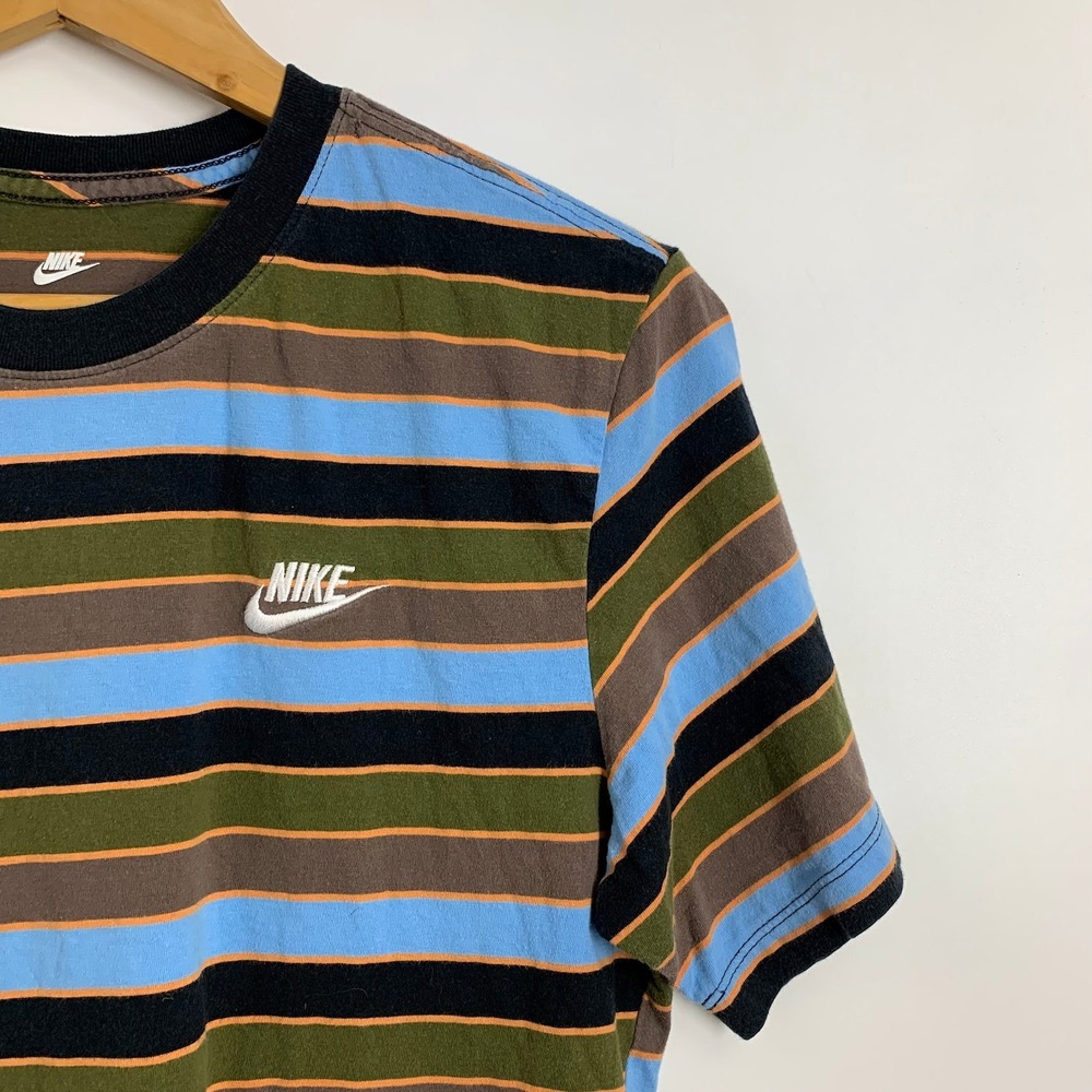 Nike Men's Striped TShirt Casual Short Sleeve Crew Neck‎ Cotton Tee - Picture 4 of 12